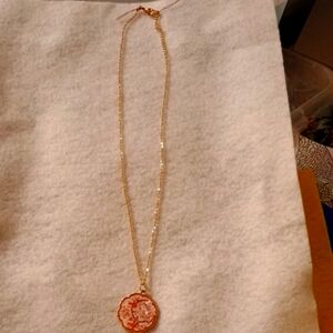 Delicate Gold and Pink Mandala Necklace